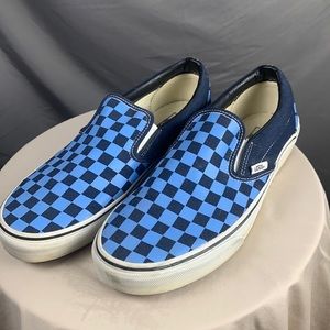 Blue and white checkered vans. Like new. Work 2x.